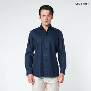 OLYMP LUXOR Shirt เสื้อเชิ้ตชาย สีกรมท่า ทรงหลวม ใส่สบาย รีดง่าย Y24NOS เสื้อทำงาน  เสื้อเชิ้ตทำงาน NOSLUX