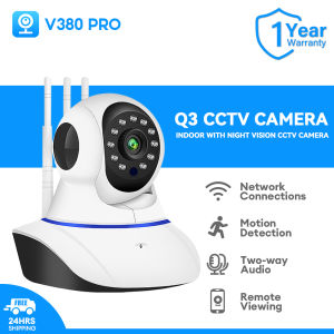 V380 PRO HD 1080P Home Security Surveillance Camera WIFI IP Camera Night Vision  Baby Monitor With Audio And Speaker Wireless Network Security Two-Way Audio CCTV Camera Connect To Cellphone PTZ Control 360° Panoramic View Easy To Installtion
