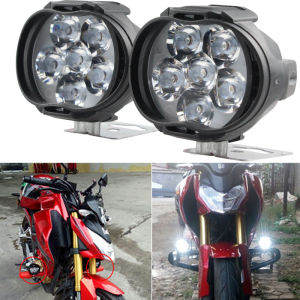 6 LED Motorcycle Spotlight Waterproof Auxiliary Headlight High Power Modification Lamp for Motorbike and Car