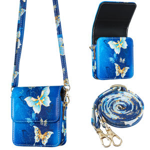 Crossbody Cards Solt Wallet Leather Case For Samsung Galaxy Z Flip 7 FE 6 5 4 5G Long Lanyard Cute Pattern Butterfly Phone Cover