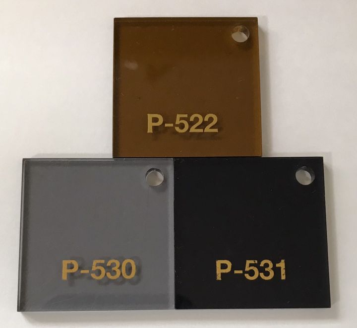 แผ่นอะคริลิค สีชาใส ความหนา 1-3 มิล ขนาด 30x30 cm