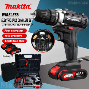 MAKITA Professional Cordless Electric Drill Heavy Duty Impact Kit Rechargeable Portable with 2x Battery Screwdriver With LED Light Wireless Drill