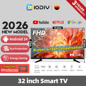 DIODIY Flat Screen Smart TV 50 Inches UHD Netflix Smart TV Android 14.0 Google LED TV Digital Televisions 50/42/32 Inch