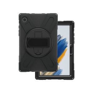Armor Rugged Case Samsung Galaxy Tab A8 2022 10.5 inch X205 X200 Hybrid Protective Casing Hardcase Hand Strap Stand Cover Pelindung Shockproof Tahan Banting