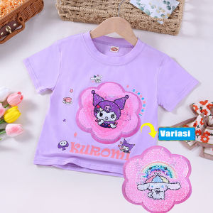 [LEESIRIN] 2-7Yrs Baju Kaos Atasan Anak Perempuan Cartoon Sanrio Kulomi T-shirt Terbaru