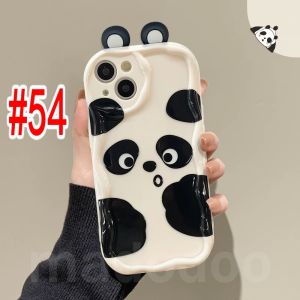 ปลอกสำหรับ Samsung Galaxy A06 A16 A35 A55 A72 A25 A15 A05 A05S A54 A34 A14 A24 A12 4G 5G A73 A02 A53 A52 A52S A33 A23 A13 M34 M02 A32 A22 LTE A02S A03S A03 A04 A04E M22 M32 LTE LTE LTE LTE LTE j7 M12เคสโทรศัพท์นุ่มรูปหมีแพนด้าน่ารัก3D หมีแพนด้า54