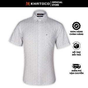 Sơ Mi Tay Ngắn Màu Xám - Trắng Form Tailor Fit Chống Nhăn Lai Ngang - Áo Nam Khatoco