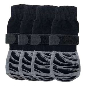 CHARRISSA 4pcs/set Anti Slip Dog Socks Cotton With Straps Dog Floor Socks Pet Foot Cover Adjustable Pet Paw Protector Indoor