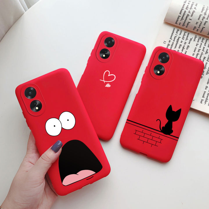 For Oppo A18 4G Case CPH2591 Cute Cat Cartoon Cover Soft Silicone