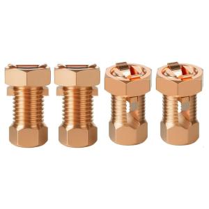 4pcs Strong Split Bolt Electrical Connectors Weatherproof Brass Grounding Clamps Upgrades for Outdoor Wire Joints