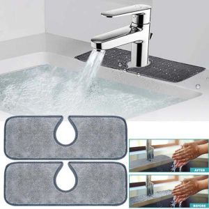 MOUSSE Practical Microfiber Sink Kitchen Countertop Protector Splash Catcher Water Drying Pad Faucet Absorbent Mat