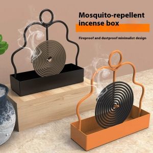 DEUKIO ถาดใส่ม้วนยุงสร้างสรรค์อุปกรณ์จัดวางไม้จันทน์กันยุงสีเทาถาดวางกำยานแบบขดธูปตะเกียงเครื่องหอม