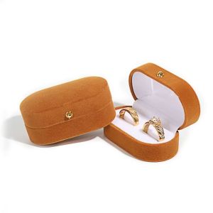 G5Q1 Velvet Finger Ring Box Jewelry Storage Box Engagement Ring Wedding Ring Case Simple Luxury Couple Rings Holder Engagement