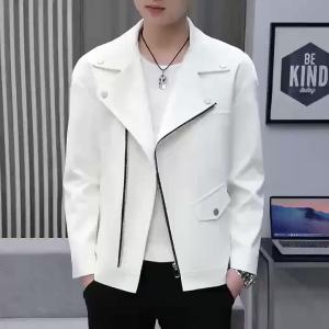 Quảng Đông A♢[2 Màu]Áo khoác nam vest dáng ngắn ôm sát phong cách hàn quốc thời trang xuân thu cho nam cao cấp chất lượng cao đứng cổ áo áo khoát er nam zi