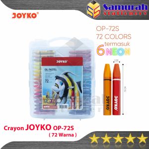 Crayon Joyko OP-72s / Krayon Minyak isi 72 Warna (Terlengkap ) / Oil Pastel OP 72S For Drawing Water Resistant - Non Toxic