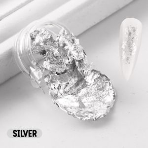 Nail Foil Paper Gold Silver Flakes Kertas Aluminium Hiasan Nail Art Decoration