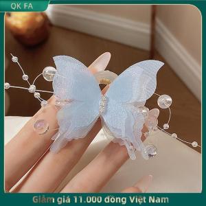 QK FA ✨ Vải tuyn bướm Clip tóc cho phụ nữ cô gái đầy màu sắc kẹp tóc bên Clip ngọt ngào dễ thương bướm barrette Phụ kiện tóc