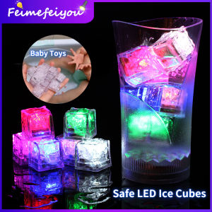 Led ice cubes light touch water Auto ON/OFF Flash multicolor fairy lights with free battery safe for baby toys Bar KTV Party Decoration