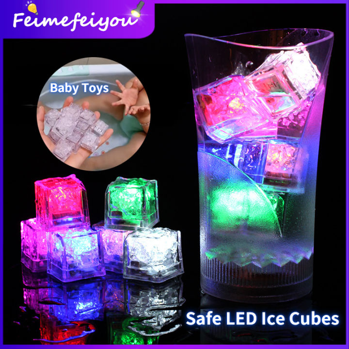 Led ice cubes light touch water Auto ON/OFF Flash multicolor fairy ...