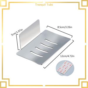 【Worldwide Delivery】 Tranquil 304 ที่วางสบู่สแตนเลสมัลติฟังก์ชั่นไม่มีรูสบู่กล่องDraining Rackท่อระบายน้ำสบู่ชั้นเก็บ