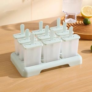 NALANILI DIY Ice Cream Popsicle Mold Creative Design Reusable Popsicle Mold Cube Tray Plastic Stick Homemade Ice Box Kitchen Use