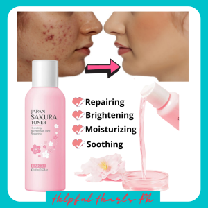 BEST SELLING Japan Sakura Face Toner Nourishing Reduce Spots Rejuvenating Firming Deep Moisturizing Oil-control Shrink Pores Acne and Pimple Care Sakura Toner For All Types Of Skin Sensitive Oily Skin Cherry Blossoms Face Tonic Deep Moisturizing