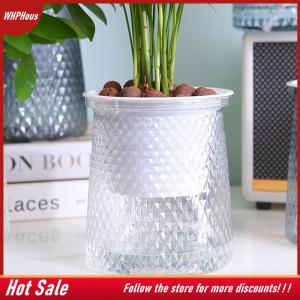 【COD】🔥🔥🔥 Double-layer Self Watering Plant Pot Transparent Plastic Flower Vase Automatic Lazy Potted Flower Pot Hydroponic Flowerpot Decor