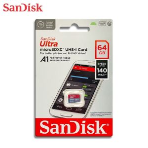 SanDisk Original Ultra MicroSDXC 64GB/140MB/s 128GB/140MB 256GB/150MB A1 UHS-I Card untuk Photo yang lebih bagus dan Full HD video Garansi Resmi Sandisk Indonesia 10 Tahun - Merah.