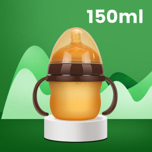 Hamshmoc 150Ml / 250Ml Baby Bottle Silicone With Handle Gravity Ball Newborn Feeding Nursing Bottle Children Learning Cup Anti Leak Portable Feeding Sippy Cup