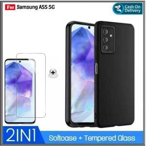 Paket 2in1 Case Samsung Galaxy A55 5G A14 5G A14 4G LTE A24 4G LTE M14 5G NEW Casing Free Tempered Glass Layar