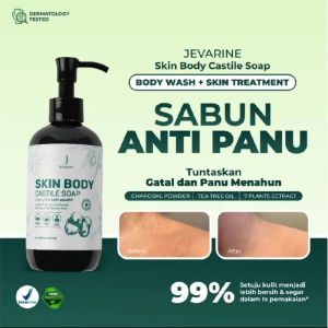 Jevarine Skin Body Castile Soap - Sabun Mandi Aman Untuk Kulit Sensitive Membantu Mengatasi Kulit Berjerawat Kulit EksimPanu dan Melembabkan Kulit Kering dan Anti Bakteri & Virus (250ml)..