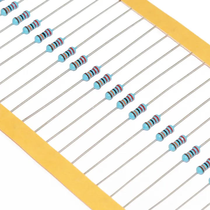 50ชิ้น300โอห์ม Ω 300R 300E 1/4W 0.25W +/-1% ตัวต้านทานแบบฟิล์มโลหะ ...
