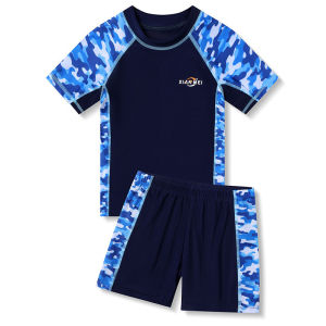 Childrens Split Body Sun Protection Swimsuit Baby Boy Swimwear Quick Drying Hot Spring New Style 2 Pcs