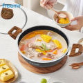 freemir Wajan Panggang Anti Lengket 24cm Casserole Pan Non Stick Serbaguna Tutup Kaca Coating Granit. 