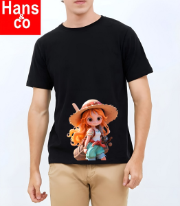 Kaos Pria 3 Dimensi Motif Animasi Nami Kuning Tshirt Oblong Katun 24s H0138 By Hans & co