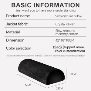 Half Moon Bolster Pillow for Legs Knees Lower Back and Head Lumbar Support Pillow for Bed Sleeping