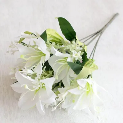KOREAN BUNGA PLASTIK LILY 735 BUNGA HIAS PLASTIC ARTIFICIAL BUNGA ARTIFISIAL MURAH