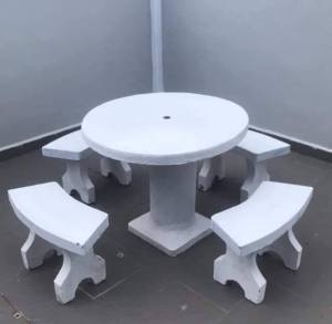 SET MEJA BATU BULAT MURAH