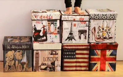 Foldable Storage Ottoman Cube Storage Box