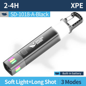 Smiling shark SD1018 LED Flashlight Super Bright 3Mode Torch Light Type-c Rechargeable Camping Lamp With Hook Waterproof Outdoor Camping Work Light