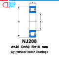 NJ208 UBC ตลับลูกปืนเม็ดทรงกระบอก NJ208EM ( Cylindrical Roller Bearings ) NJ208 EM. 