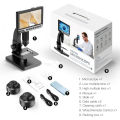 Elikliv EDM11S 7 Inch LCD Digital Microscope with Remote Control 32GB, EDM11 2000X 10 LEDs Biological Microscope for Adults Kids with Digital Microbial Lens, Windows/Mac OS Compatible. 
