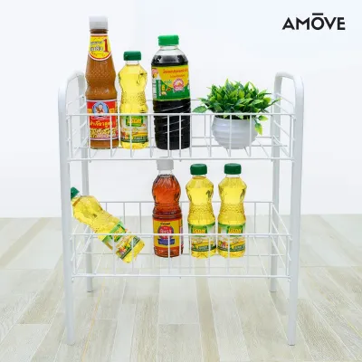 Amove เอมูฟ ชั้นวางของอเนกประสงค์ 2 ชั้น ลวดเหล็กหนา แข็งแรงทนทาน AM-W1112