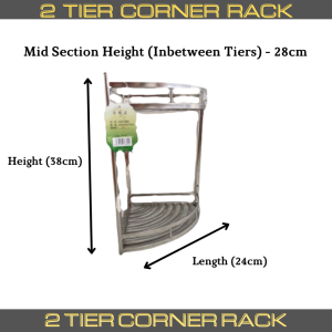 UnihomSG [ReadyStock] 2/3 Tier Stainless Steel Bathroom Racks Layered Toilet Shelf Living Room Cabinet Dish Rack