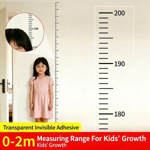 LUXEMO Waterproof Height Measurement Sticker Self-Adhesive Removable Transparent Height Sticker Measuring Ruler Wall Height Measurement Card Children