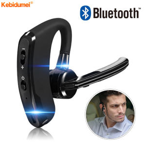 Kebidumei V8 Earphone Bluetooth Business Stereo Headphone Wireless Hands-free Mic Headset with Voice Control Noise Reduction Ear Hook Earbud