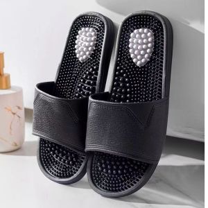 ZEEMIN 2024 Summer New Womans One Word Flat Sole Foot Massage Slipper Soft Sole Non Slip Home Slippers Bathroom Slippers