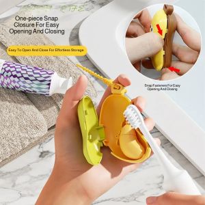 💕With Toothpaste Box💕Banana Toothbrush Head Protective Cover Travel Portable Electric Toothbrush Dustproof Storage Box Childrens Toothbrush Storage Clip