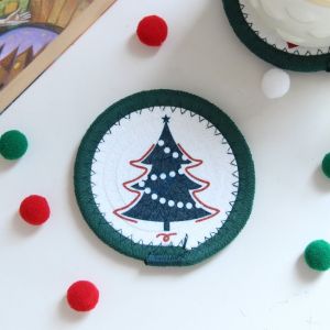 CHARMI Woven Cotton Rope Christmas Cup Mat Heat Resistant Trivet Pot Table Mat Santa Claus Handmade Insulated Mat Christmas Gift