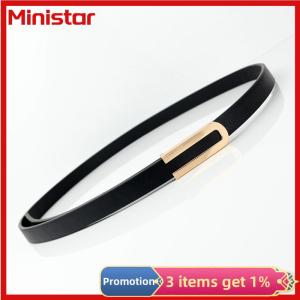 Ministar Women Waist Belts Minimalist Pin Buckle PU Leather Thin Belt Female Waistband For Jeans Dresses Pants